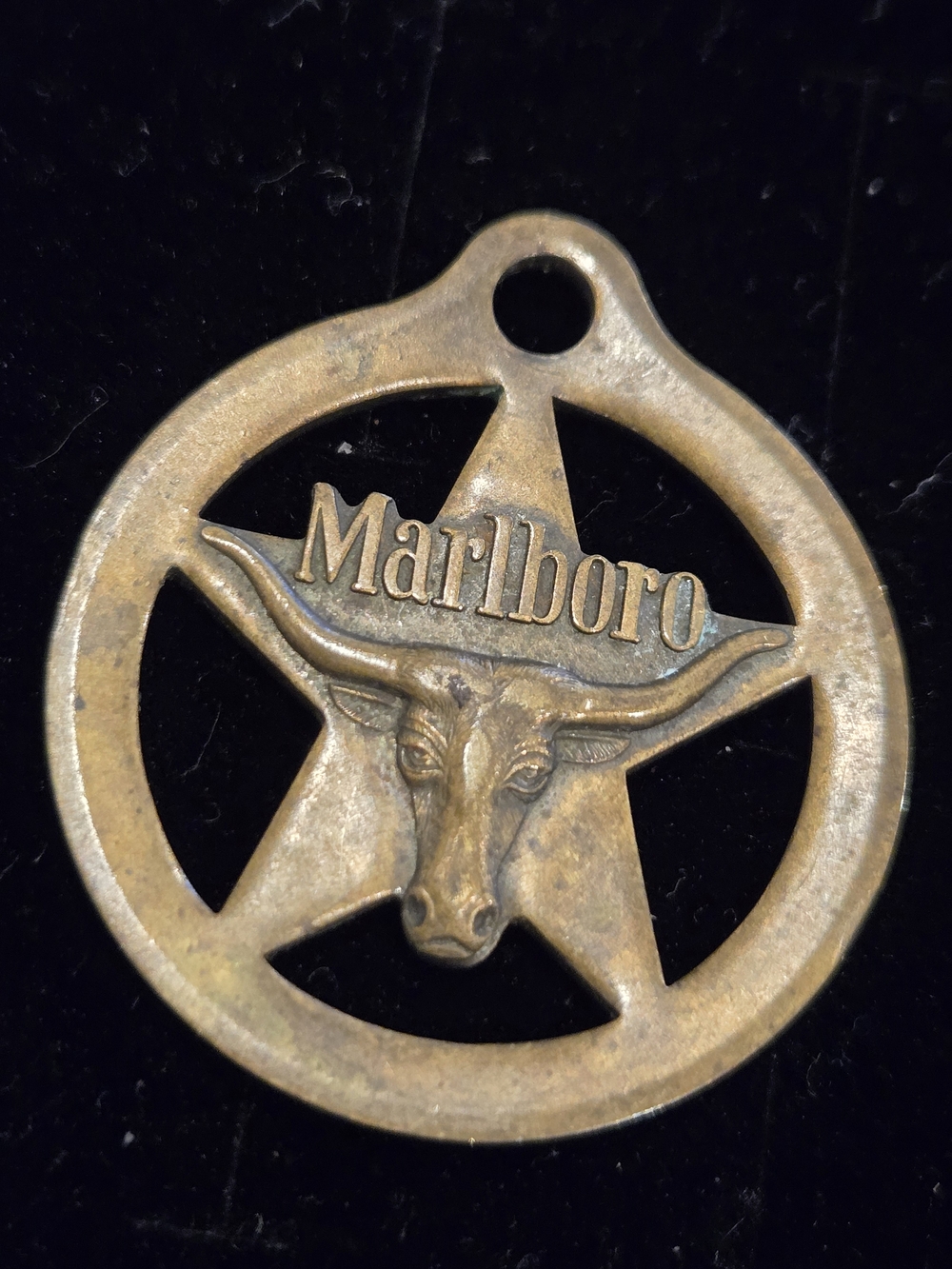 Marlboro Brass Longhorn Star Medallion  - Brass Tone